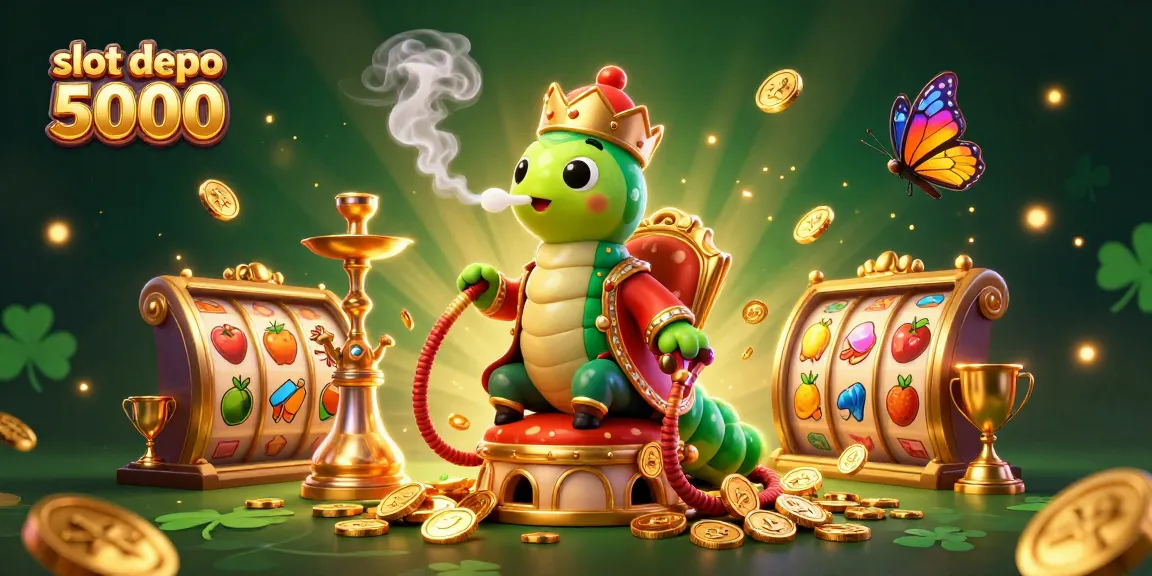 Experience the excitement of slot depo 5000 with vibrant casino elements in a dynamic 3D illustration.